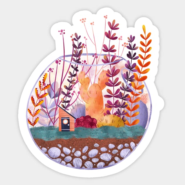 Terrarium Fall Sticker by Dogwoodfinch